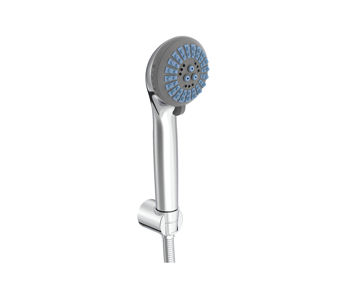 3 Flow ABS Hand Shower with Chrome Flexible Tube - Blue