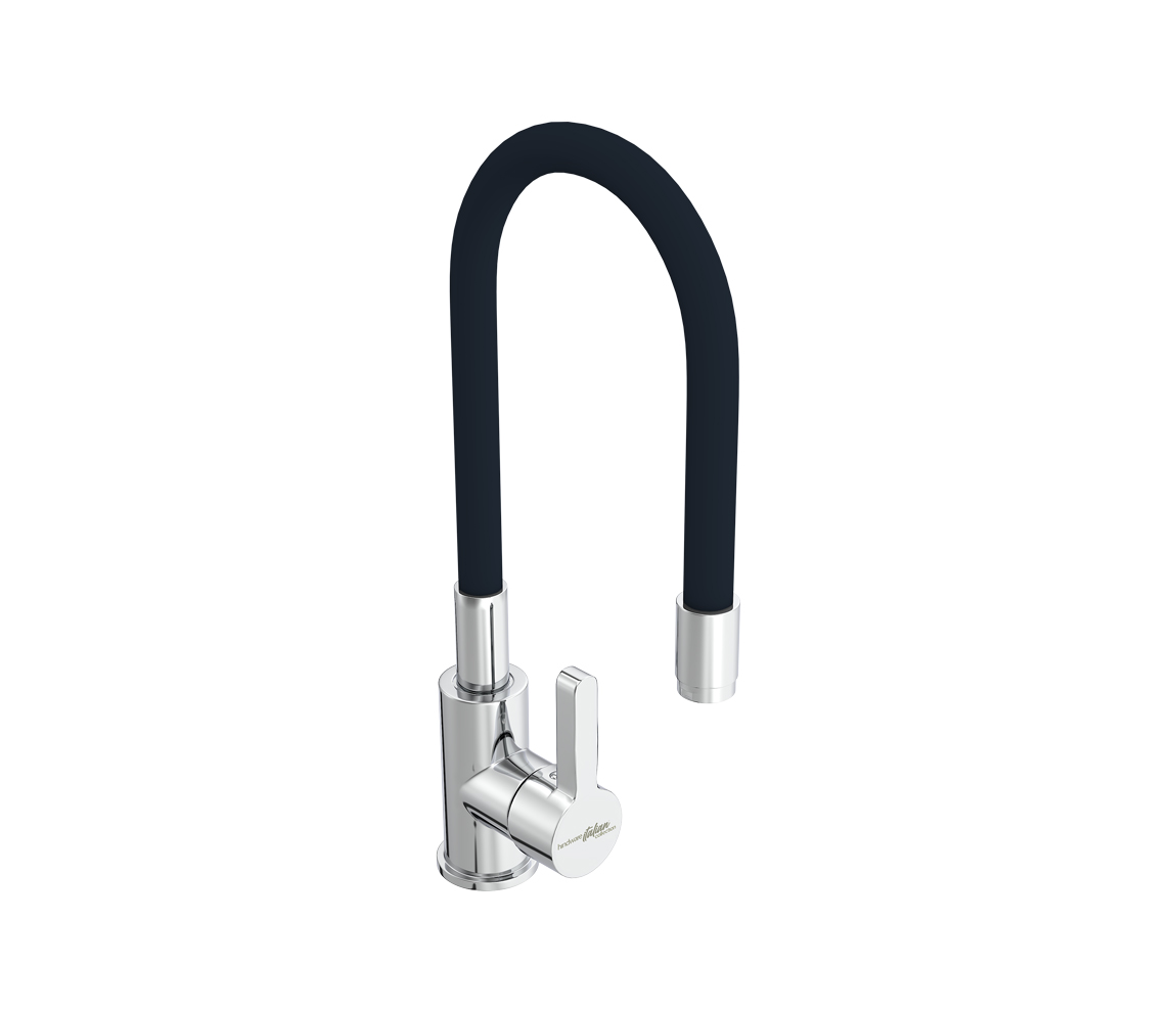 Single Lever Sink Mixer with Flexible Spout (Table Mount) - Black