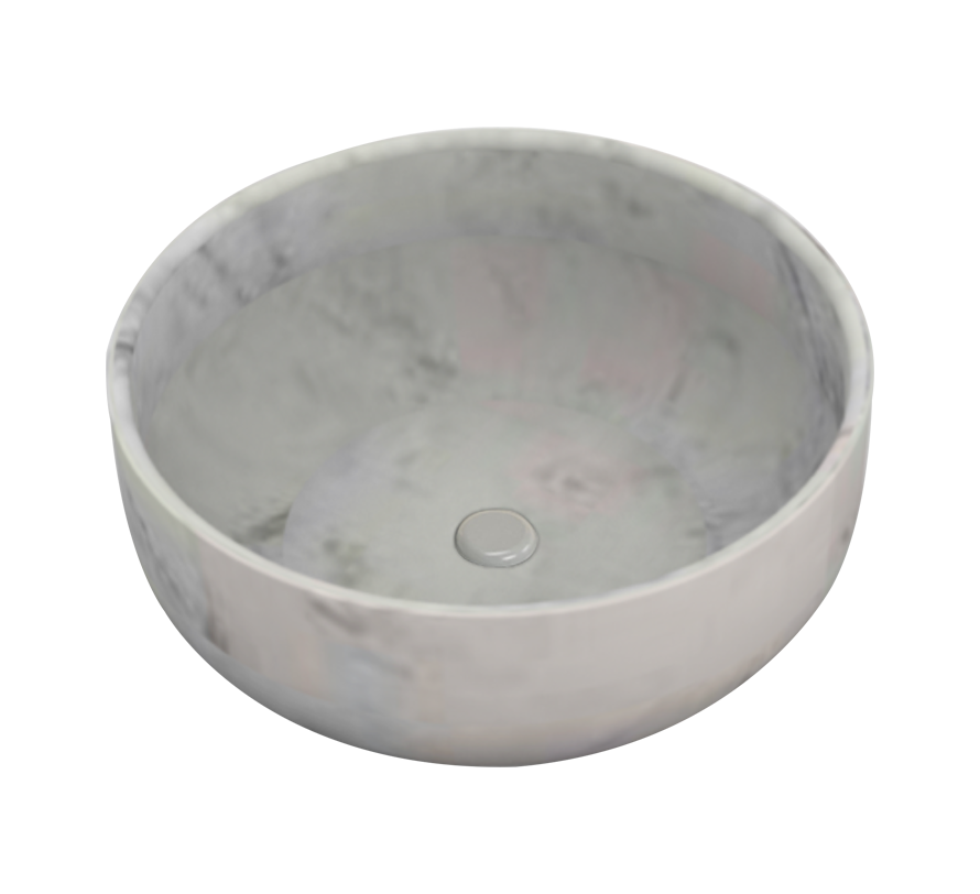 Aarv Over The Counter Stone Basin - Banswara White Gloss