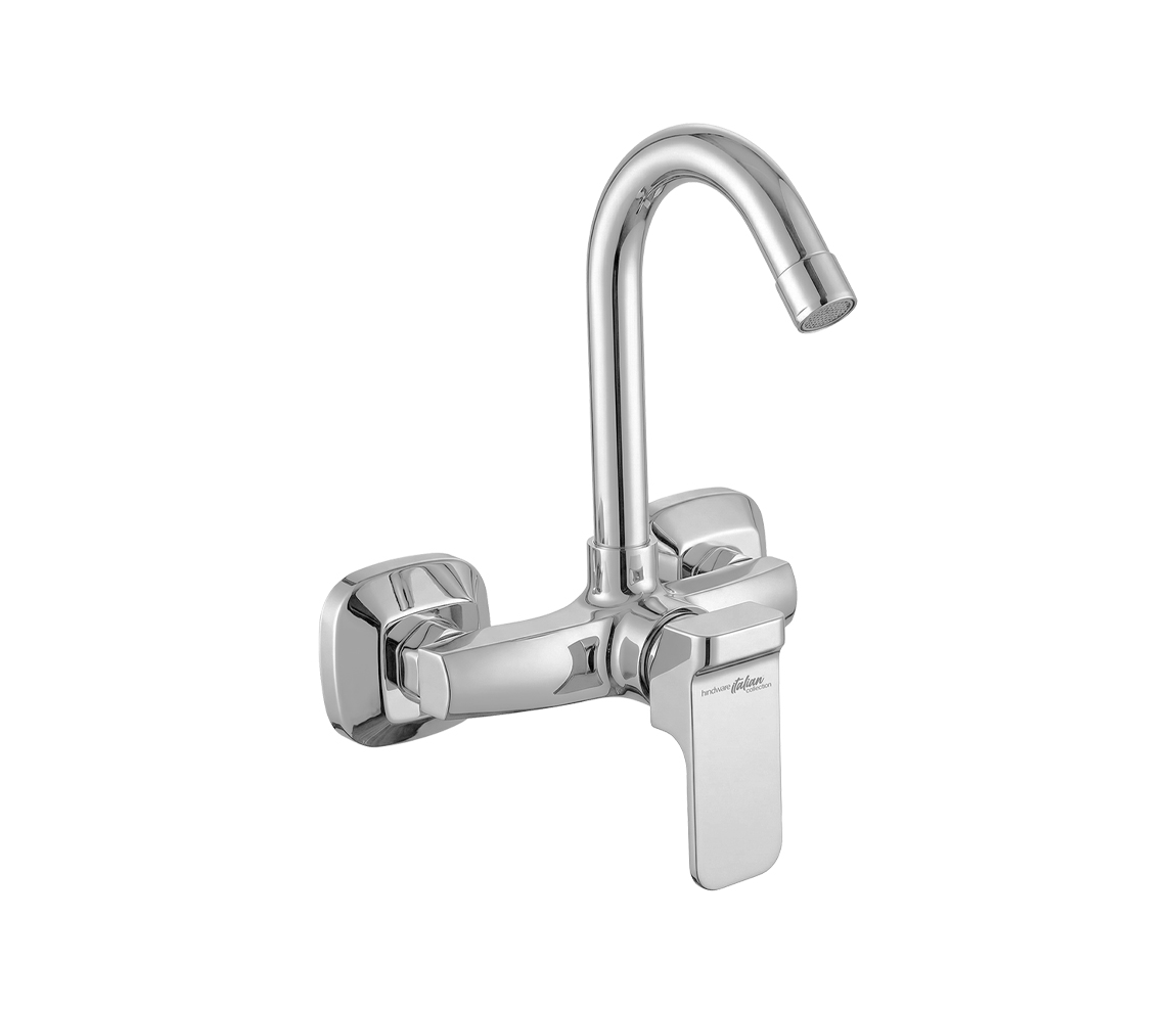 Turbo Single Lever Sink Mixer with Swivel Spout - Wall Mount