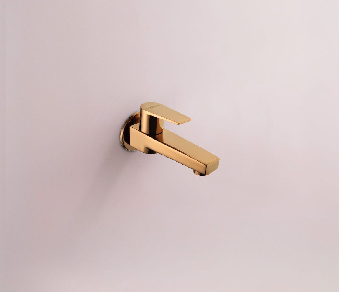 Element Bib Cock With Wall Flange - Rose Gold
