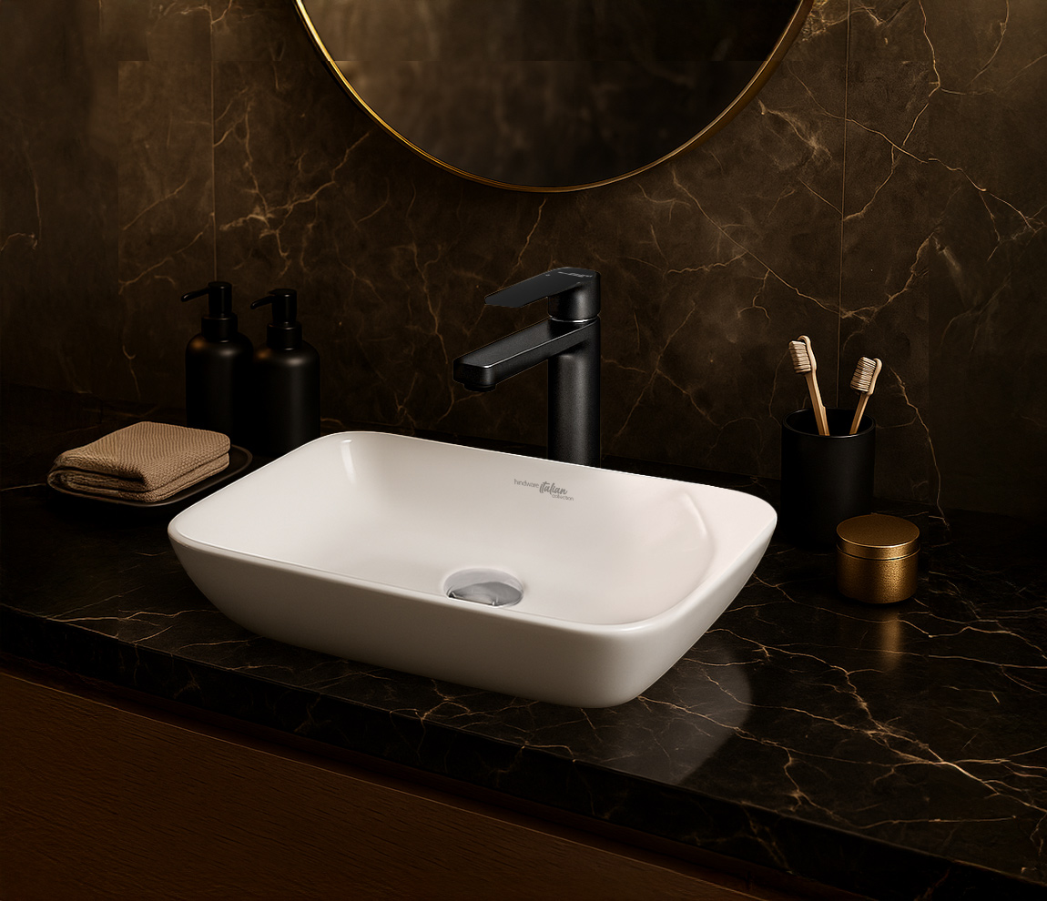 Element Single Lever Basin Mixer Tall - Chrome Black