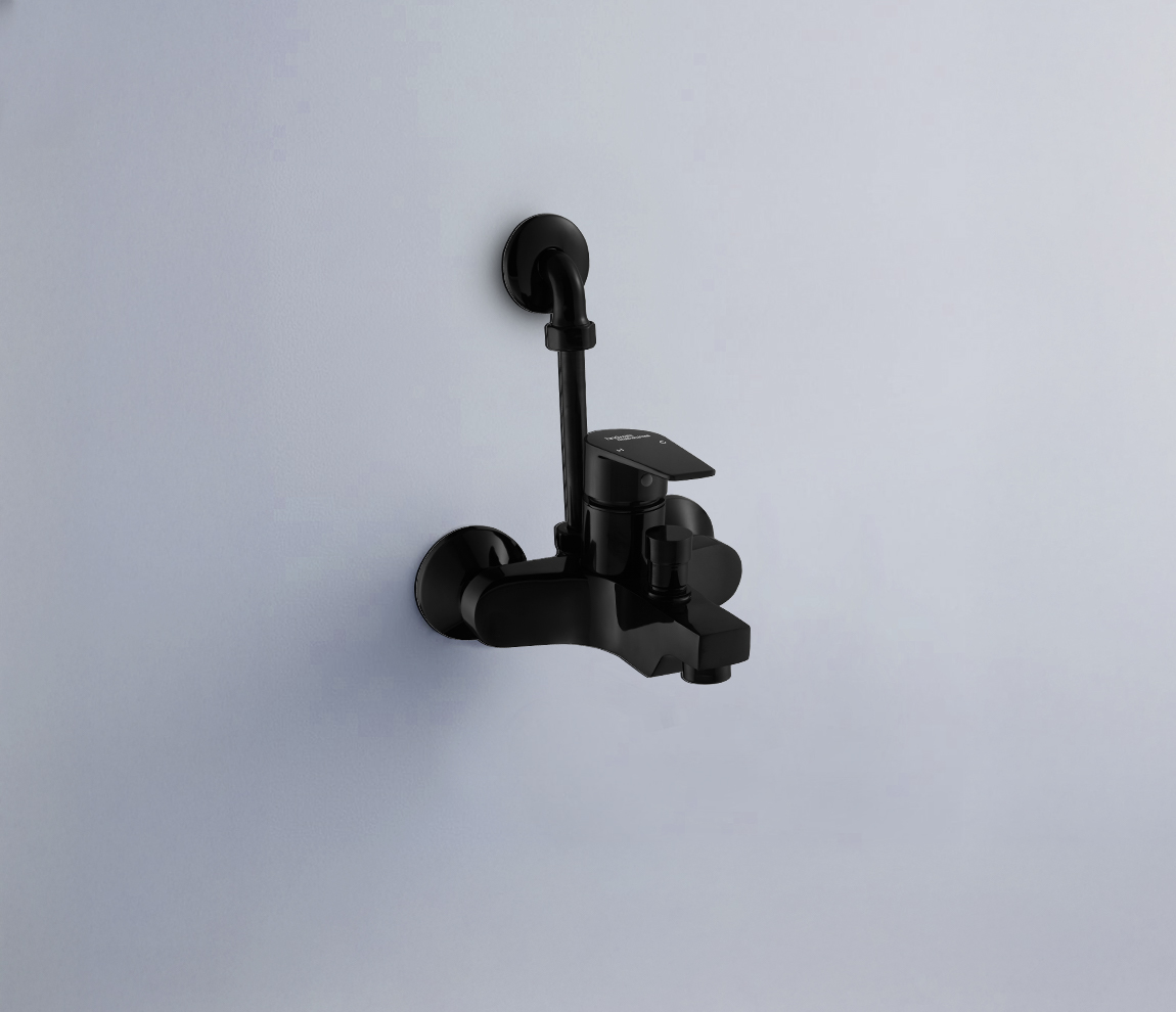 Element Bath & Over Head Shower Mixer - Chrome Black