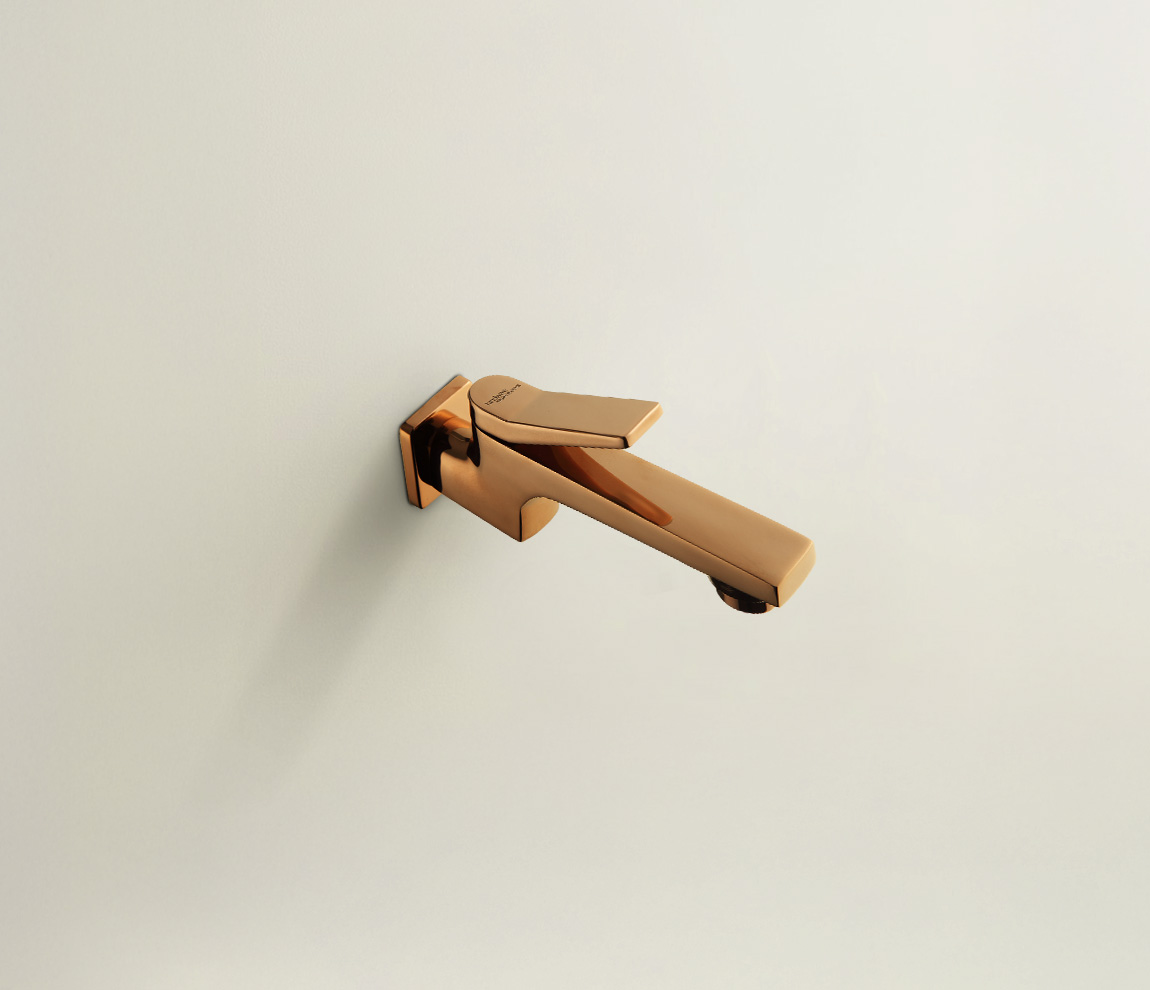 Edge Bib Cock with Wall Flange - Rose Gold