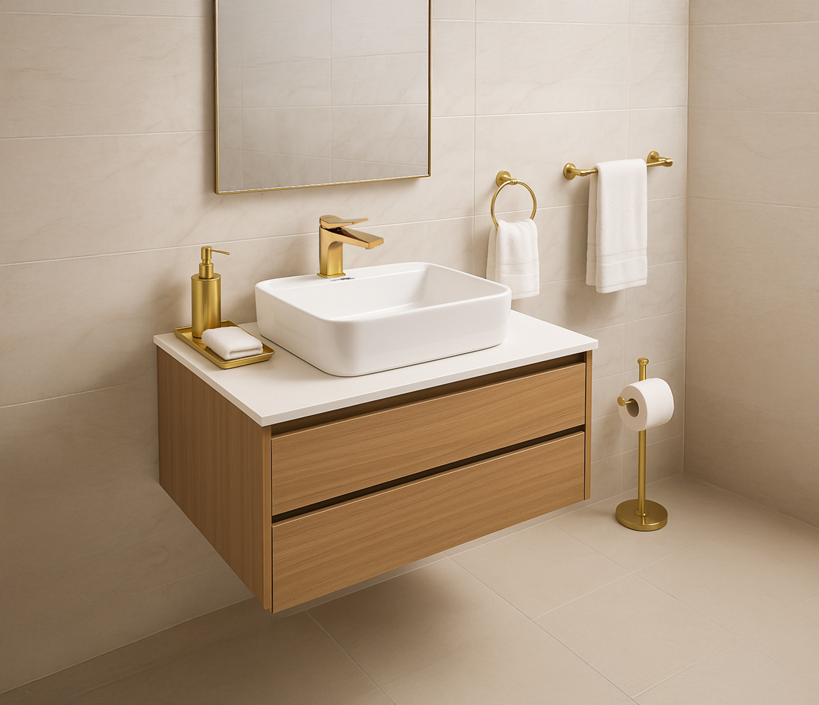 Edge Single Lever Basin Mixer - Gold