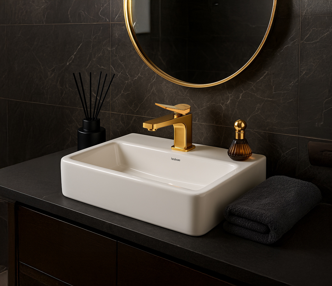 Edge Single Lever Basin Mixer - Rose Gold