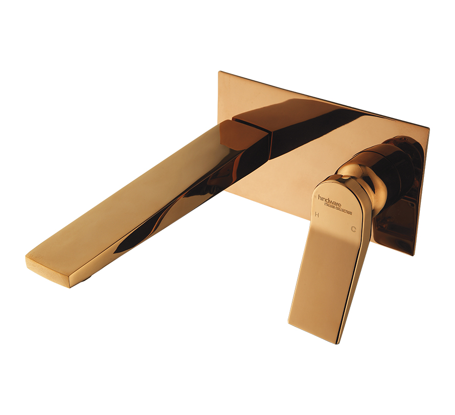 Edge Trim Set Wall Mount Basin Mixer- Rose Gold