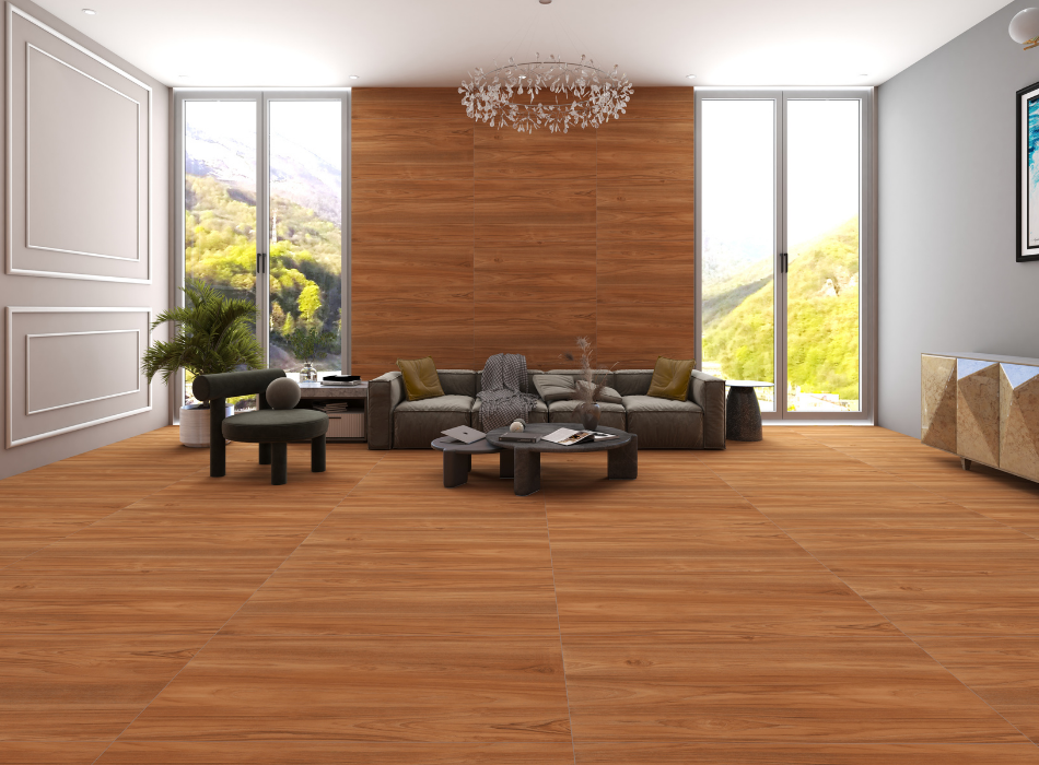 Enhance Living Room Style with Wood Design Floor Tiles | Hindware ...